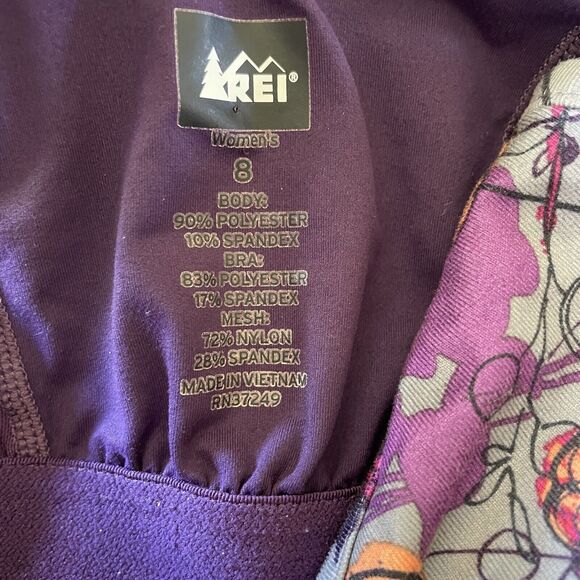 REI CO-OP Sariska Print Bra Top Tank Tunic Purple Orange Gray Women's Size 8 M - Picture 6 of 11